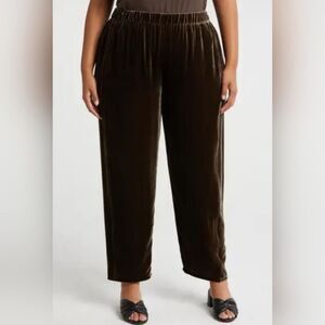 Eileen Fisher Ankle Pants Womens Size Large Brown Velvet Whimsigoth Lagom